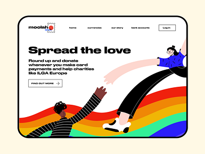 Spread the love web page branding character characters design druk flat illustration organic pride simple typography ui vector