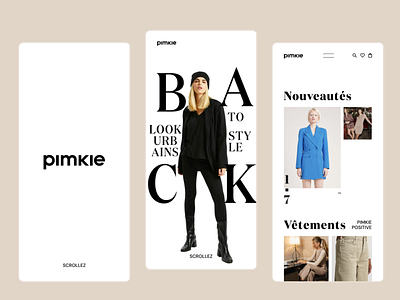 Mobile app design for Pimkie