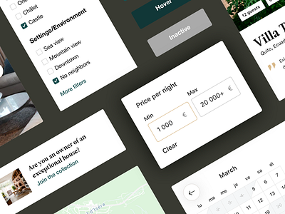 LeCollectionist - Design System components design system guide library navigation pricing product real estate sketch style travel ui ux