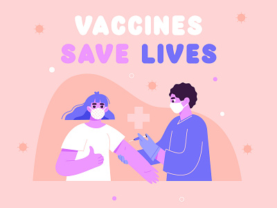 Vaccines character illustration lemonly