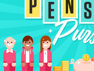 Pension Pursuit animation design game gameshow illustration pension video