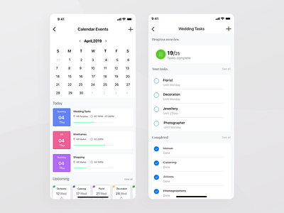 Task Manager App adobe xd calendar app calendar screen creative design design event ios task app task manager ui ui ux design