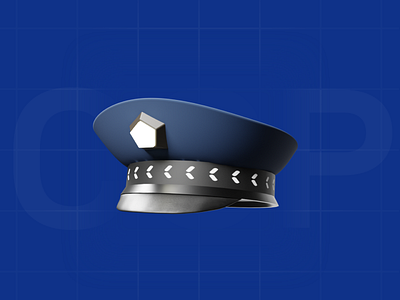 Police cap 3d graphic design