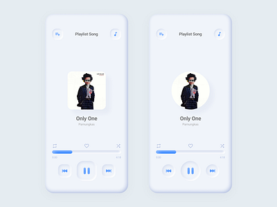 Song Player Neumorphism android app design illustration iphone 10 typography ui ux