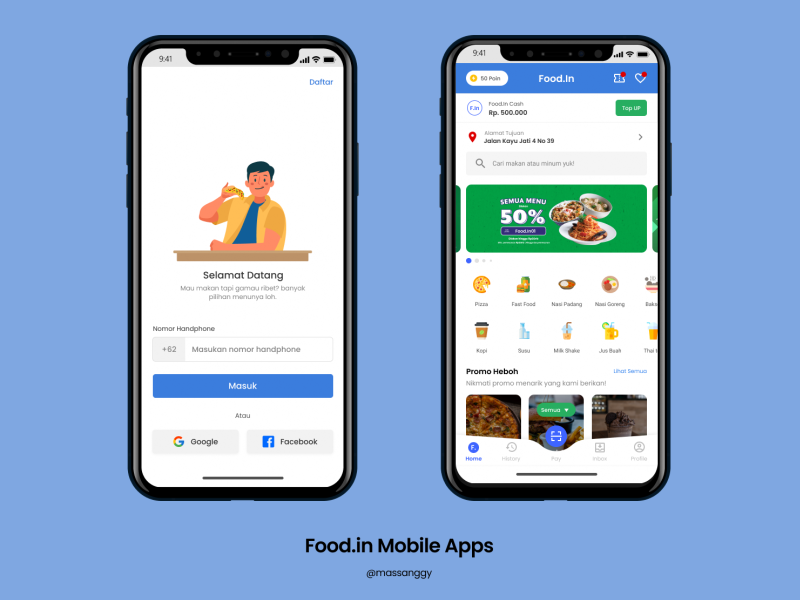 Download Food.In Mobile Apps Mockup by Muhammad Anggy Nurviawan on Dribbble