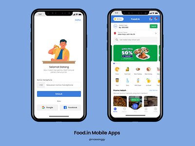 Food.In Mobile Apps Mockup android app branding design icon typography ui ux