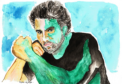 The Inkcredible Mark Ruffalo drawings hand done hand drawn illustration illustrations manual illustration watercolor watercolors