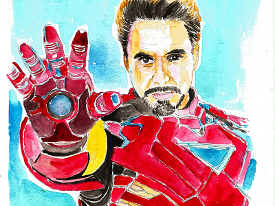 Iron Man drawings hand done hand drawn illustration illustrations manual illustration watercolor watercolors