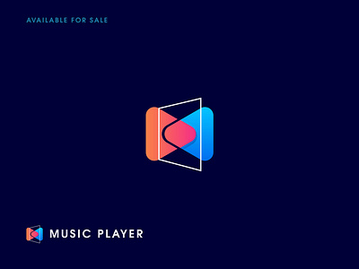 Music Player Logo blue business business card design clean company design flyer graphics illustration logo designer logodesign vector