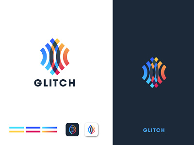 GLITCH branding business clean company design graphic design graphics illustration logo photoshop