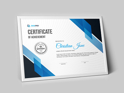Certificate Design blue brand business business card design card certificate clean company concept design diploma flyer graphics illustration letterhead logo photoshop vector