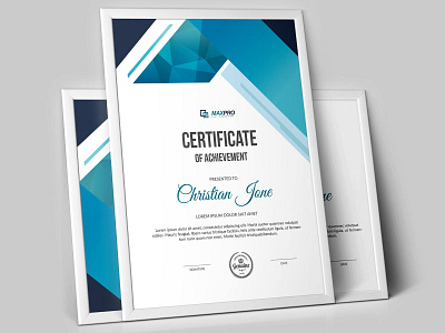 Certificate Design blue certificate clean company design diploma graphics illustration photoshop vector