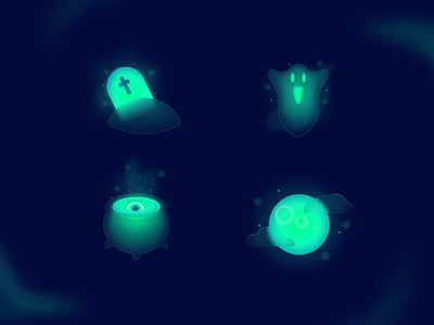 Halloween Frosted Glass Icons