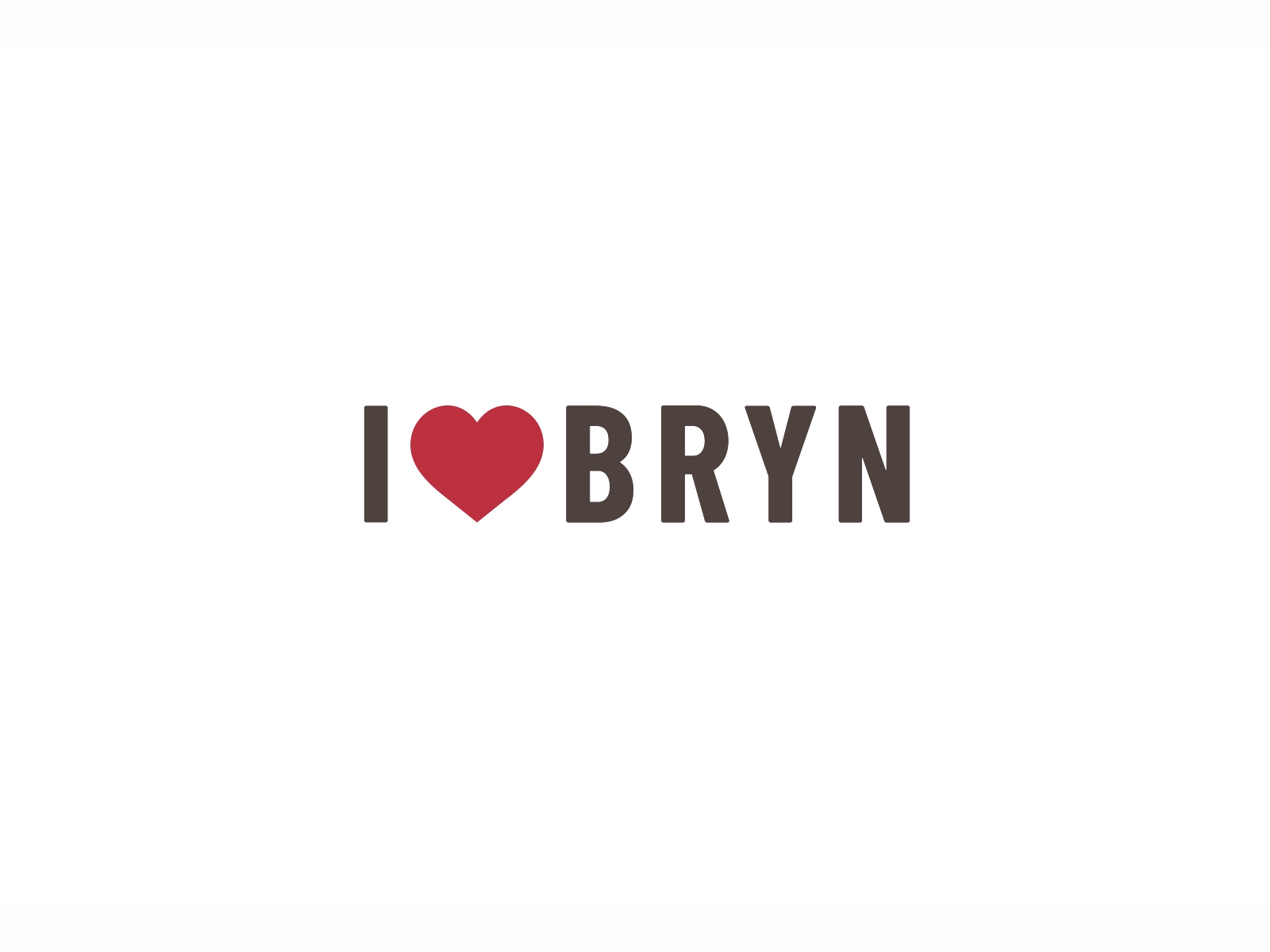 I love Bryn after affects black white branding flat fluid fun heart logo love text type