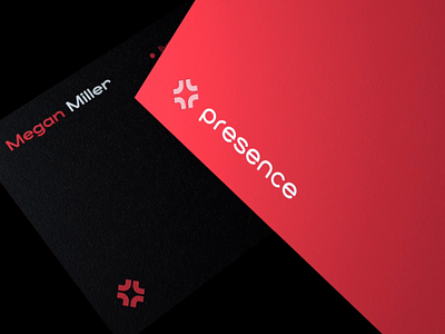 Presence.fit branding business card design fitness app identity logo realtime vector