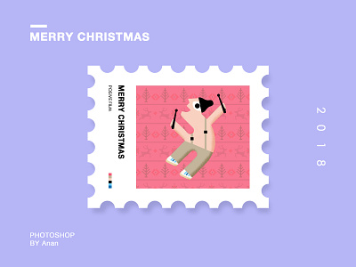 邮票插画系列 可爱 圣诞节 快乐 插图 插画 每日ui 界面设计 简约 设计