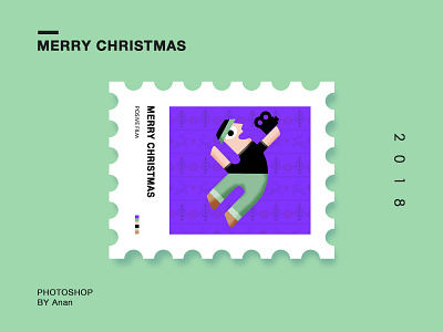 原创邮票插画系列 可爱 圣诞节 快乐 插图 插画 每日ui 简约 设计
