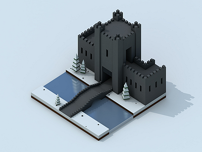 Isometric Black Castle 3d black castle cinema 4d cinema4d isometric isometric illustration