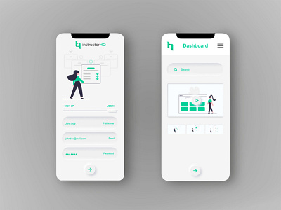 Instructor HQ App app australia glassmorphism illustration productdesign ui design