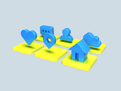 3d solid icons plastic render 3d australia icon ui ui design