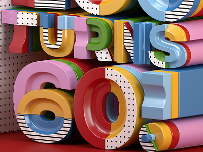 Hot 100 turns 60! 3d c4d design illustration typography