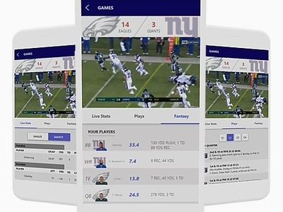 NFL Fantasy app app concept design nfl ui ux web