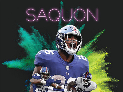 Saquon design illustration nfl sports typography