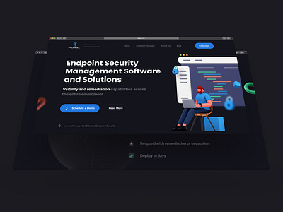 Endpoint Security Landing Page agency design flat landing page landingpage ui uiux web website