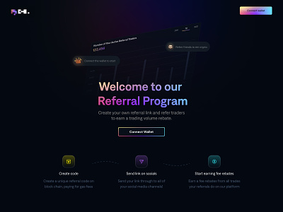 Crypto Referral Program crypto defi design dex landing page landingpage metaverse nft token trading web web 3.0 website