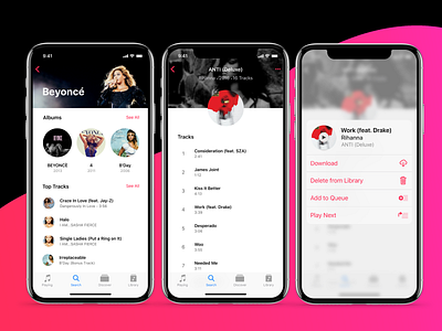 iOS Music App app apple application design ios ios app ios app design iphone iphonex music music album music app music app ui music player music player app ui uidesign ux uxdesign