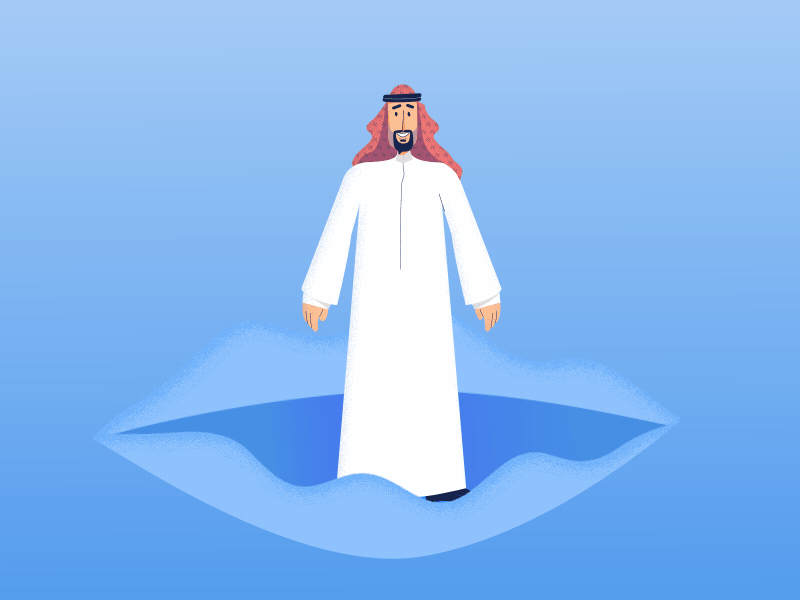 Reach Increase 2d animation 360 arab cel character gostream illustration power field saudi texture