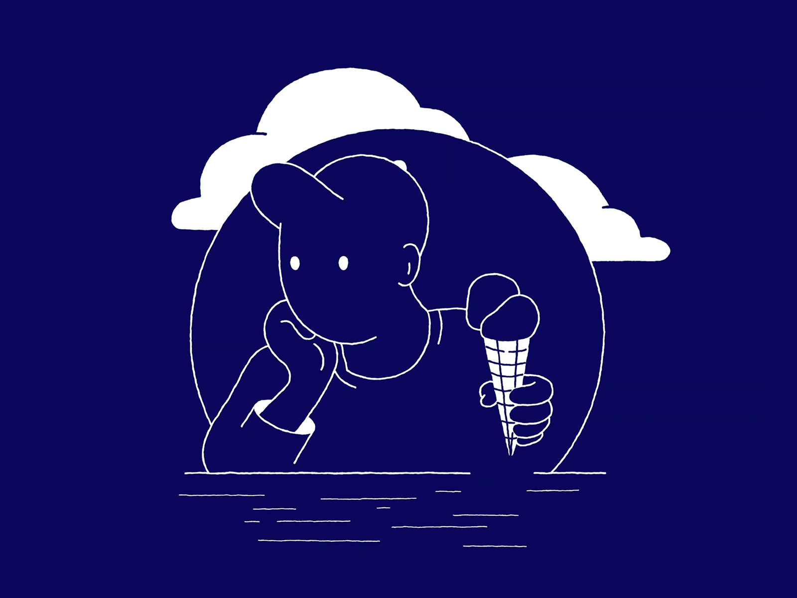 Daydreaming I animation characterdesign chillin classic animation clouds daydreaming design digital illustration dripping gif icecream illustration minimal vector