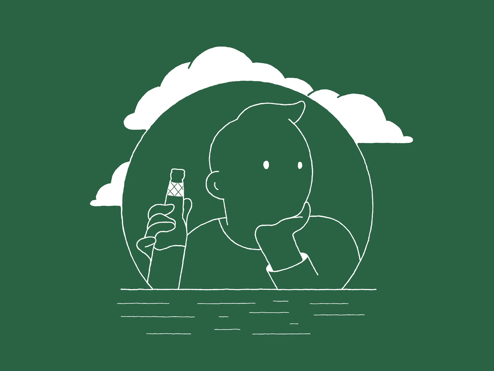 Daydreaming III animation beer bottle characterdesign chillin classic animation clouds daydreaming design digital illustration gif illustration minimal mood vector