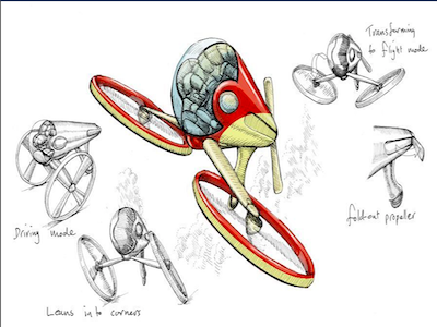 Futuristic branded car (Virgin) design illustration