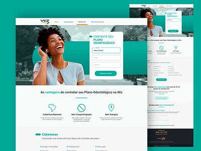 Landing page dental plan design ui web