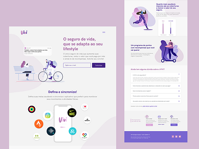 Landing page for a life insurance service animation design illustration ui vector web