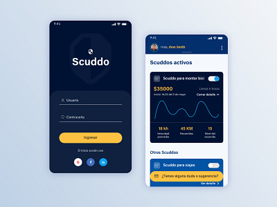 Scuddo app app design ui ux