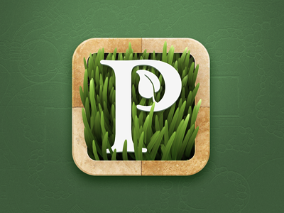 Landscaping Company App Icon 3d app foliage grass icon ios ipad iphone landscape lawn stone