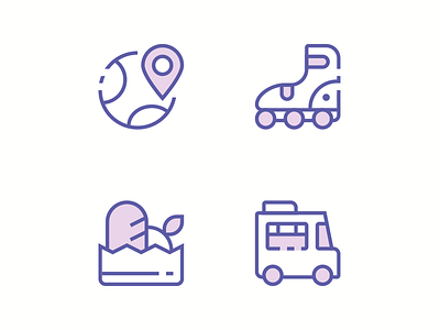 Awecons Update. Coming Soon ... flat food foodtruck icon illustration location outline skate