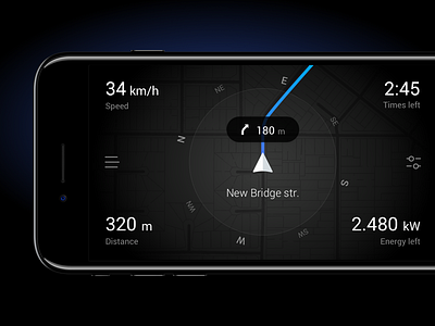 Gps Navigations for Electric Cars app auto car electro gps ios navigation speed ui ux
