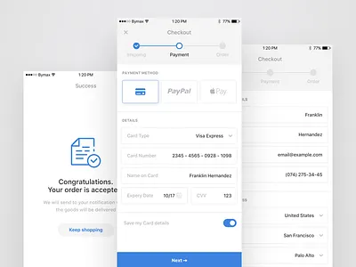 Checkout form app checkout ecommerce form ios ui ux white