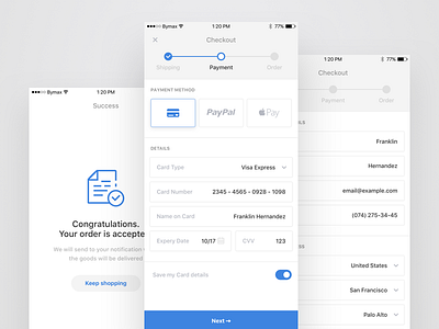 Checkout form app checkout ecommerce form ios ui ux white