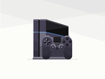 Ps4 flat game gamepad icon illustration polly ps4 vector