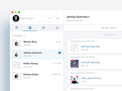 File Manager app file flat light mac manager messenger os team ui workflow