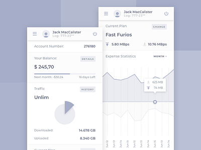 Personal Account account chart dashboard mobile statistics ui ux wireframes