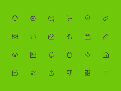 20px Icons basic cloud download icons icons set message notification picture settinfs ui