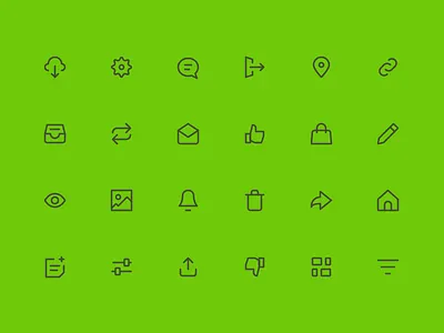 20px Icons basic cloud download icons icons set message notification picture settinfs ui