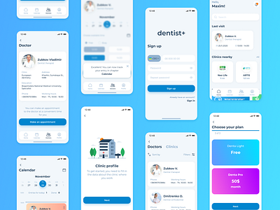 Dentist Program - More Screens clean ui clinic concept design dashboard dentist digital doctor ios app medical meeting mobile ui ux whitespace