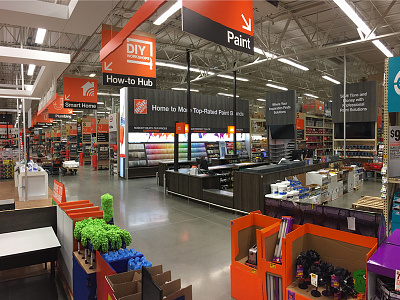 Paint Aisle Overhead Signage paint retail signage the home depot