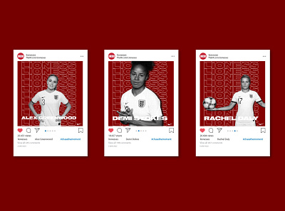 Social media campaign for Englands women’s football team brand identity campaign campaign design design england football graphic design photography social media design typogaphy